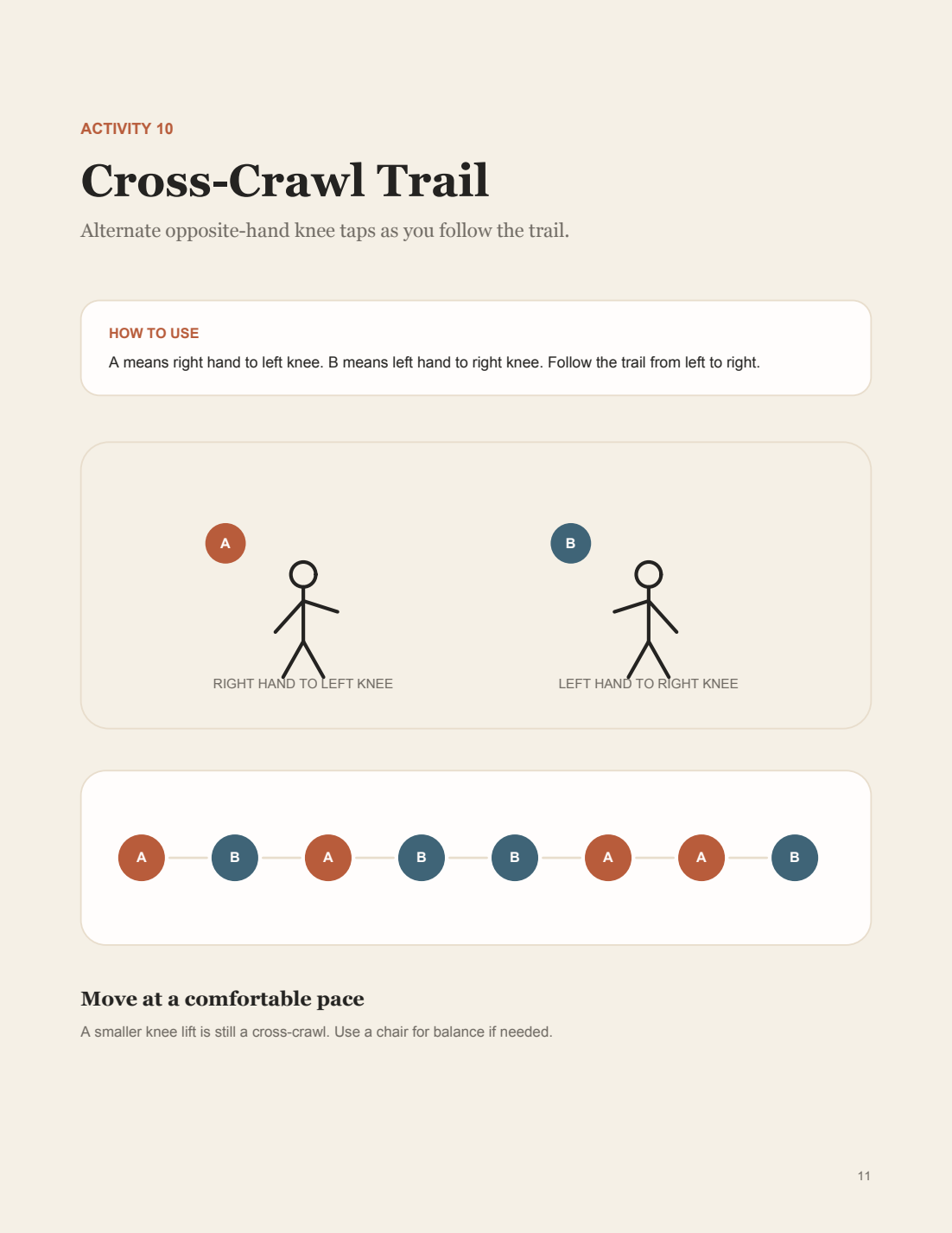 Cross-Crawl Trail movement activity